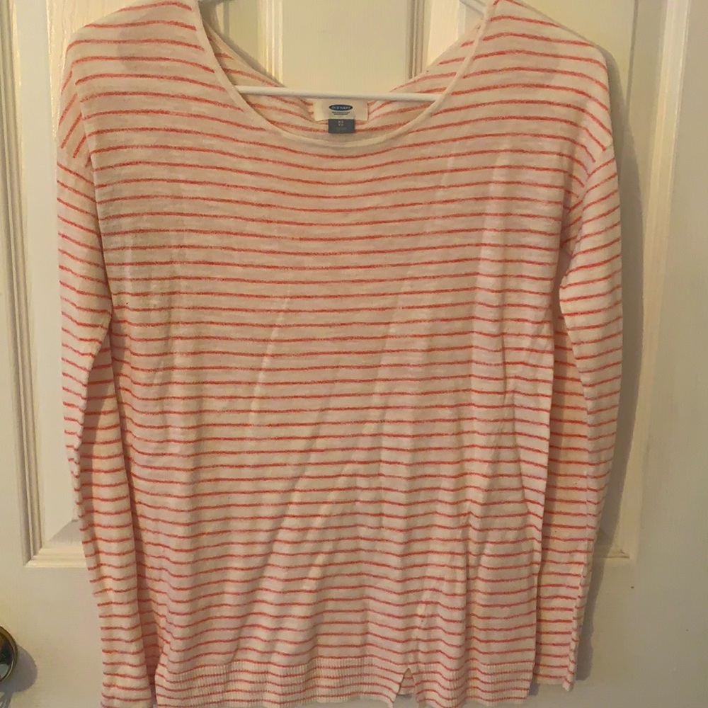 XS pink striped sweater